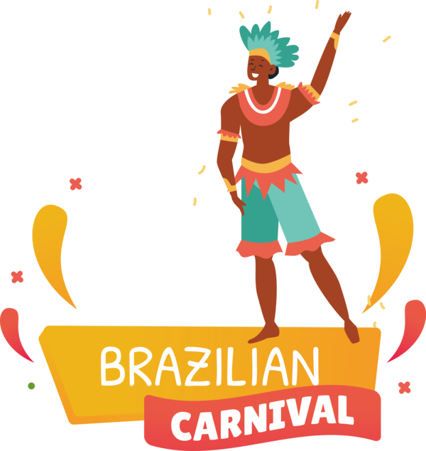 Transparent Brazilian Carnival Design Cartoon Drawing for Carnaval for Brazilian Carnival