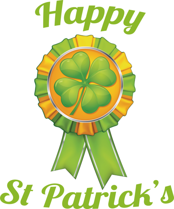 Transparent St. Patrick's Day 64th Primetime Emmy Awards Award Ribbon for Four Leaf Clover for St Patricks Day