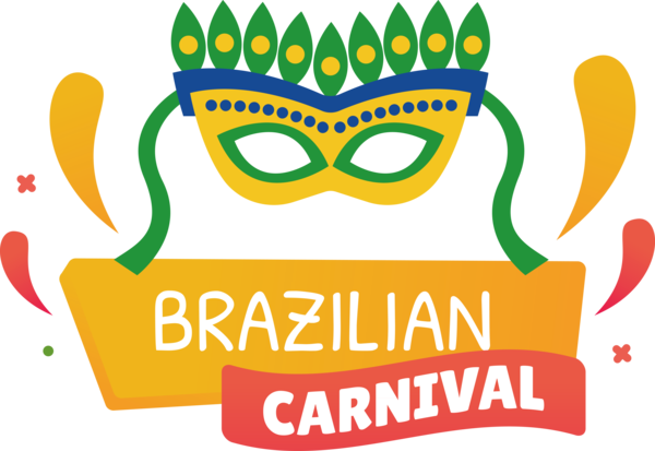 Transparent Brazilian Carnival Logo Cartoon Line for Carnaval for Brazilian Carnival