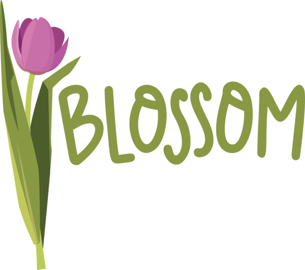 Transparent Easter Plant stem Logo Floral design for Hello Spring for Easter