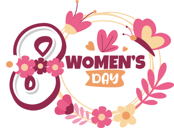 Transparent International Women's Day Design Floral design Logo for Women's Day for International Womens Day