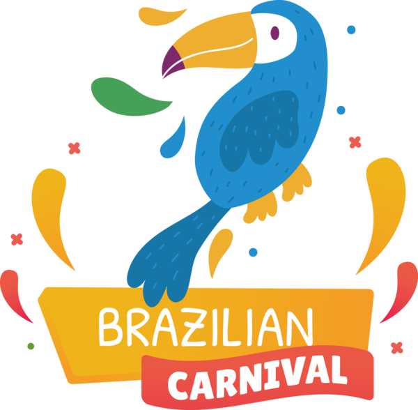 Transparent Brazilian Carnival Logo Birds Design for Carnaval for Brazilian Carnival