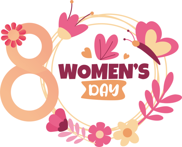 Transparent International Women's Day Design Digital art Floral design for Women's Day for International Womens Day