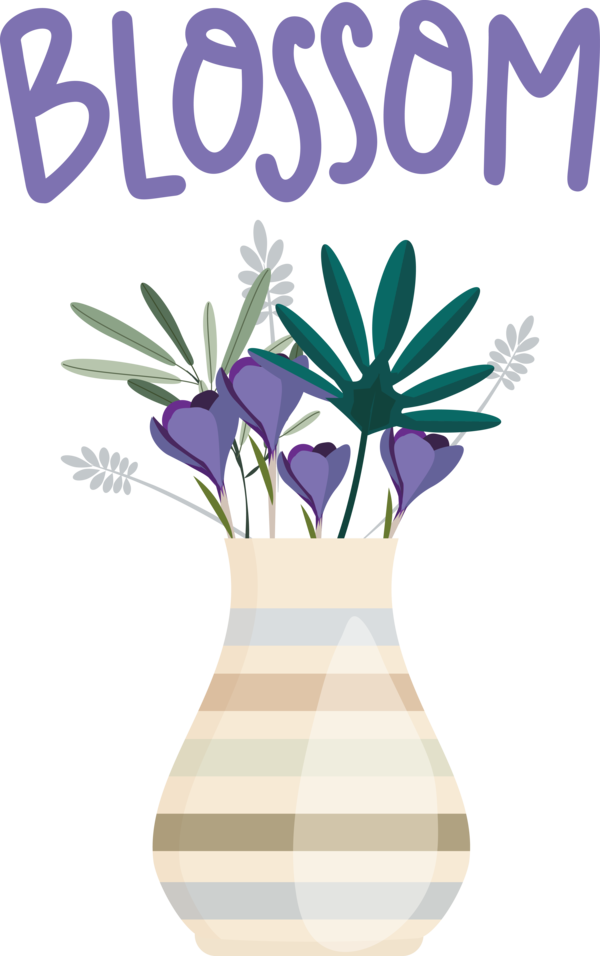 Transparent Easter Flower Floral design Vase for Hello Spring for Easter