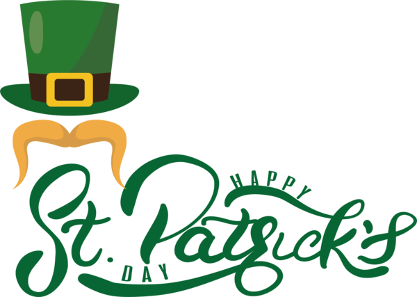 Transparent St. Patrick's Day Human Logo Line for St Patrick's Day Hat for St Patricks Day