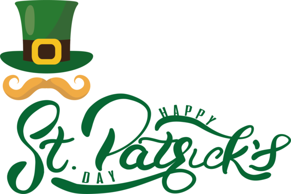 Transparent St. Patrick's Day Logo Design good for St Patrick's Day Hat for St Patricks Day