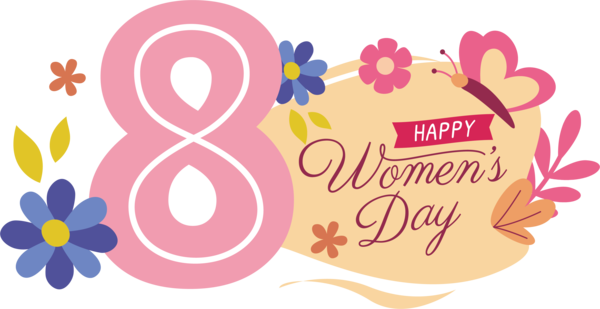 Transparent International Women's Day Floral design Logo Design for Women's Day for International Womens Day