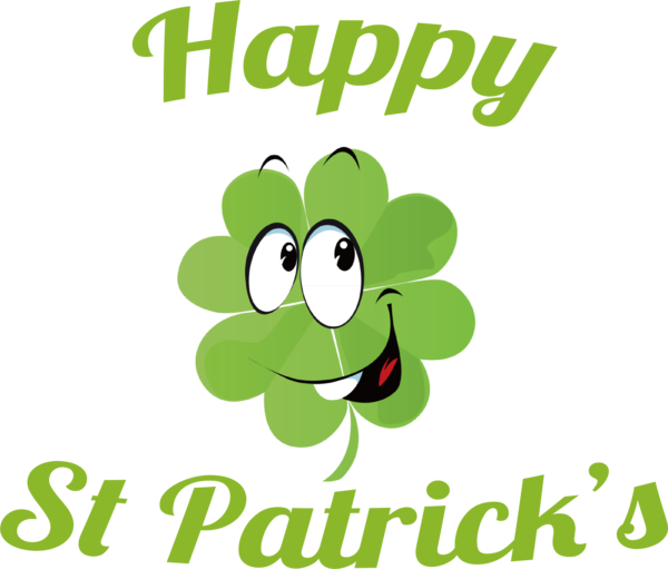 Transparent St. Patrick's Day Logo Cartoon Leaf for Four Leaf Clover for St Patricks Day