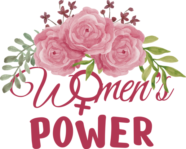 Transparent International Women's Day Flower Rose Floral design for Women Power for International Womens Day