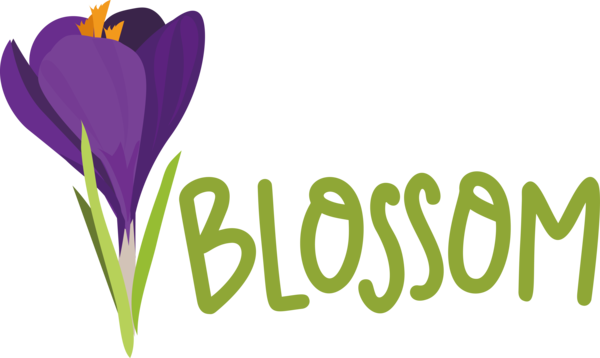 Transparent Easter Flower Logo Violet for Hello Spring for Easter
