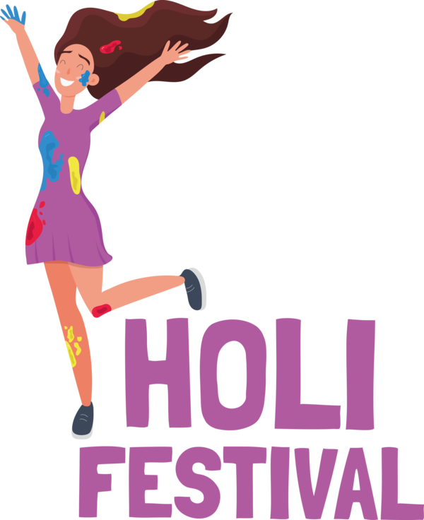 Transparent Holi Cartoon Shoe Logo for Happy Holi for Holi