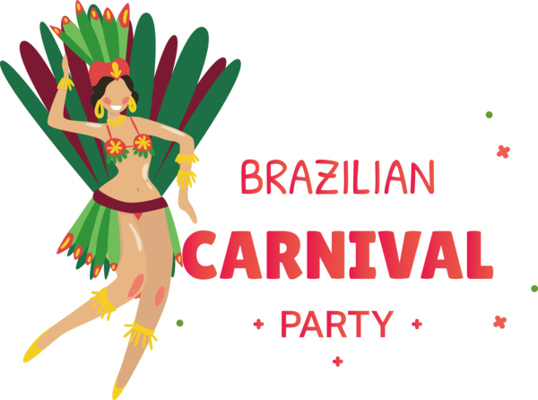 Transparent Brazilian Carnival Flower Human Logo for Carnaval do Brasil for Brazilian Carnival