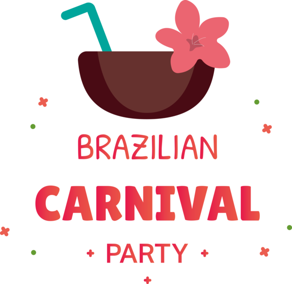 Transparent Brazilian Carnival Flower Logo Line for Carnaval do Brasil for Brazilian Carnival