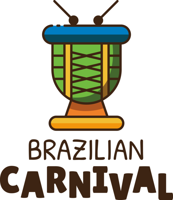 Transparent Brazilian Carnival Logo Line Meter for Carnaval do Brasil for Brazilian Carnival