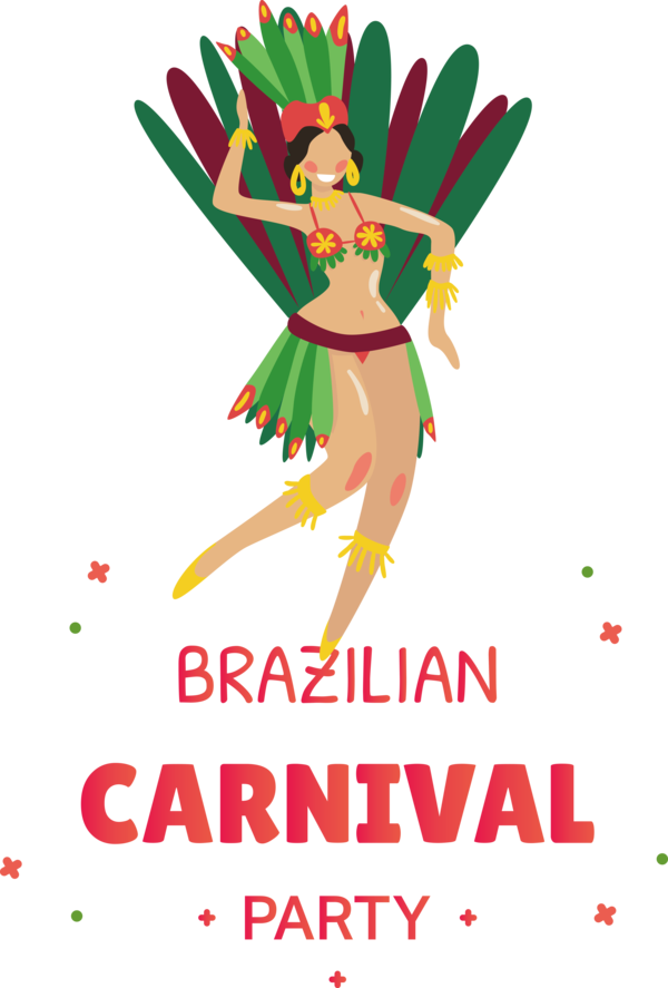 Transparent Brazilian Carnival Leaf Flower Cartoon for Carnaval do Brasil for Brazilian Carnival
