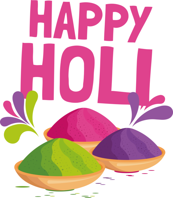 Transparent Holi Flower Text Superfood for Happy Holi for Holi