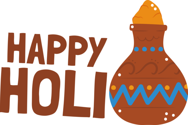 Transparent Holi Logo Text Pumpkin for Happy Holi for Holi
