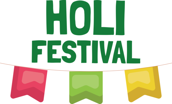 Transparent Holi Design Logo Line for Happy Holi for Holi