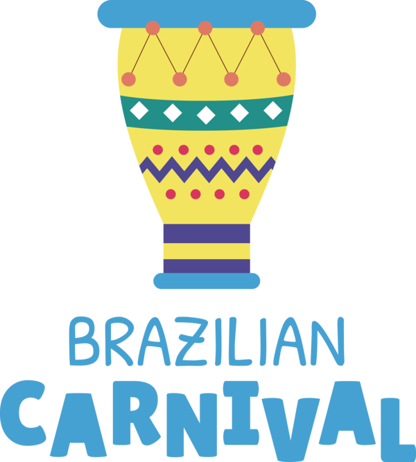 Transparent Brazilian Carnival Balloon Logo Line for Carnaval do Brasil for Brazilian Carnival