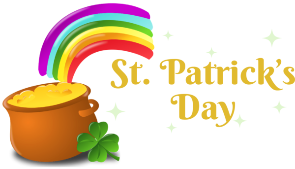 Transparent St. Patrick's Day Logo Design Flower for Pot Of Gold for St Patricks Day