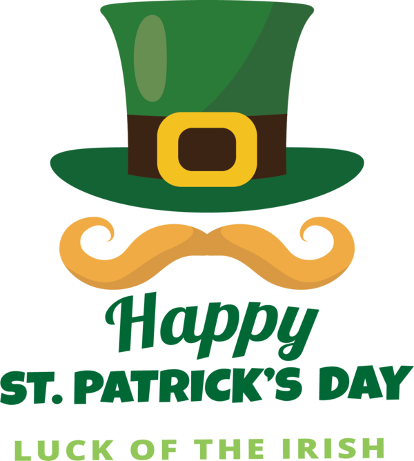 Transparent St. Patrick's Day Logo Design Green for Saint Patrick for St Patricks Day