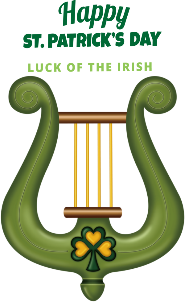 Transparent St. Patrick's Day St. Patrick's Day March 17 Harp for Saint Patrick for St Patricks Day