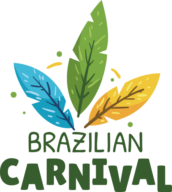 Transparent Brazilian Carnival Leaf Logo Font for Carnaval do Brasil for Brazilian Carnival