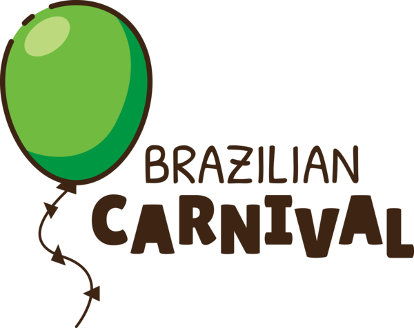 Transparent Brazilian Carnival Logo Line Green for Carnaval do Brasil for Brazilian Carnival