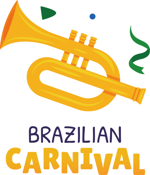 Transparent Brazilian Carnival Design Logo Mellophone for Carnaval do Brasil for Brazilian Carnival
