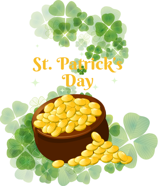 Transparent St. Patrick's Day Leaf Four-leaf clover Shamrock for Pot Of Gold for St Patricks Day