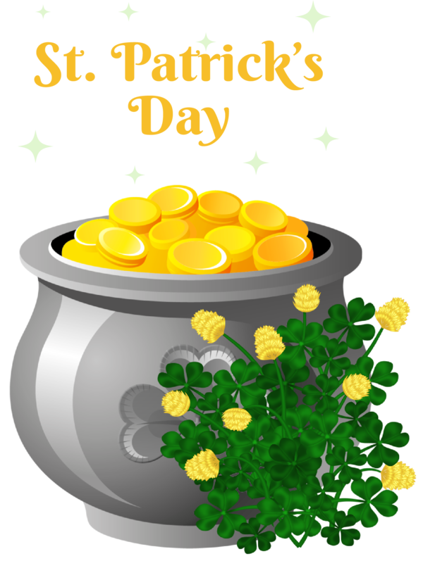 Transparent St. Patrick's Day St. Patrick's Day Shamrock Cartoon for Pot Of Gold for St Patricks Day
