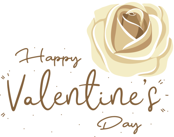 Transparent Valentine's Day Logo Calligraphy Flower for Valentines for Valentines Day