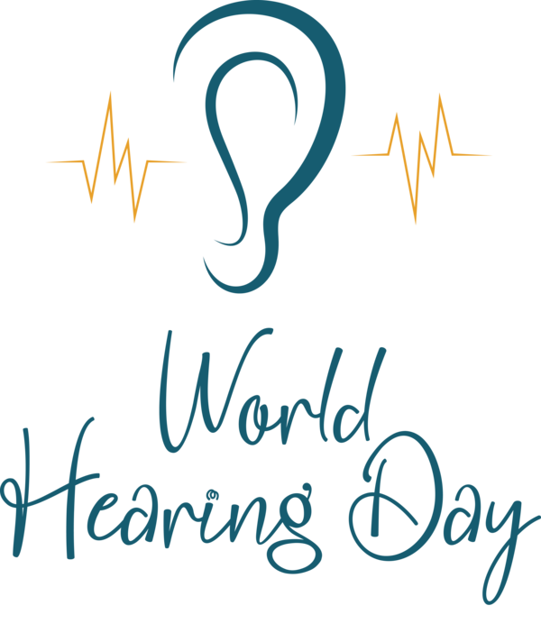 Transparent Hearing Day Logo Calligraphy Line for World Hearing Day for Hearing Day