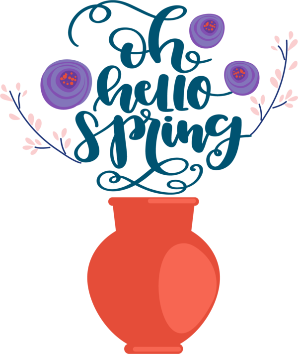Transparent Easter Design Line art Calligraphy for Hello Spring for Easter