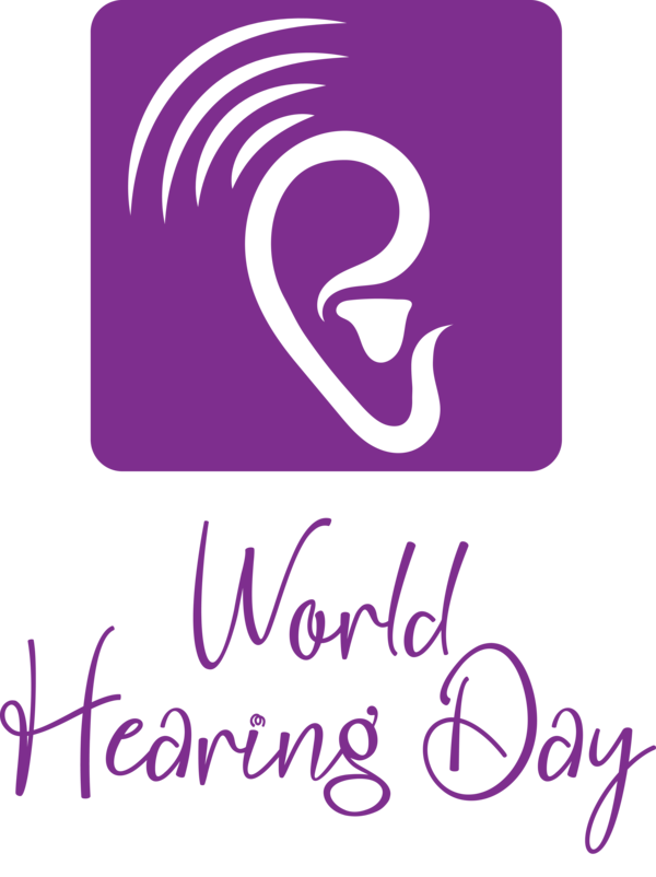 Transparent Hearing Day Logo Line Magenta for World Hearing Day for Hearing Day
