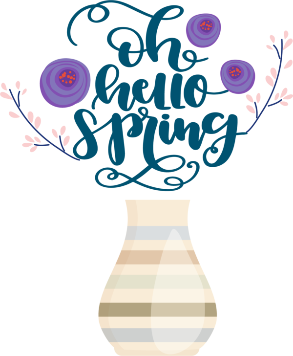 Transparent Easter Line art Design Drawing for Hello Spring for Easter