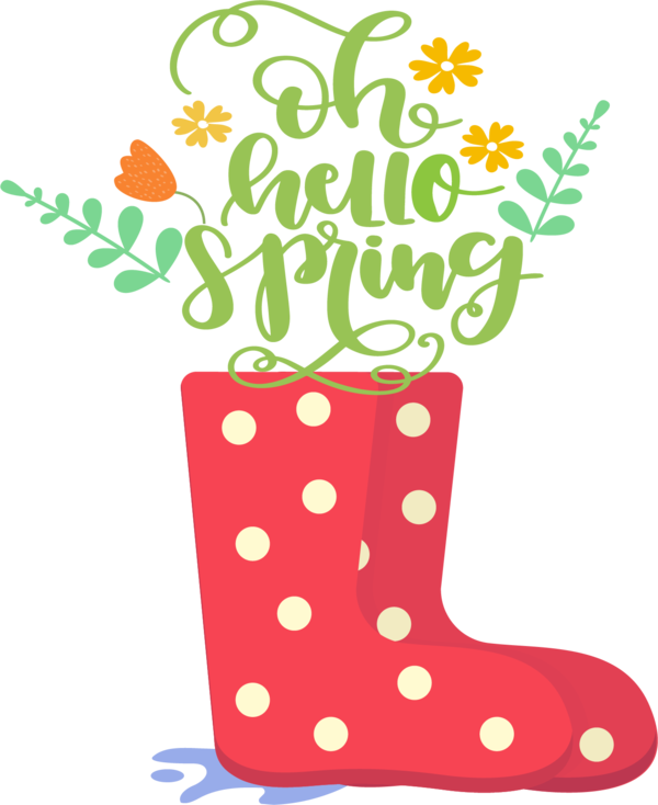Transparent Easter Design Shoe Line for Hello Spring for Easter