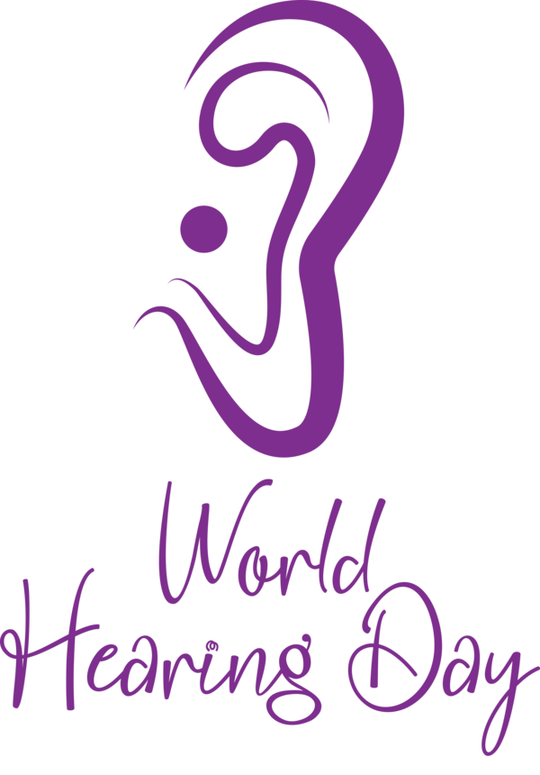 Transparent Hearing Day Logo Line Pink M for World Hearing Day for Hearing Day