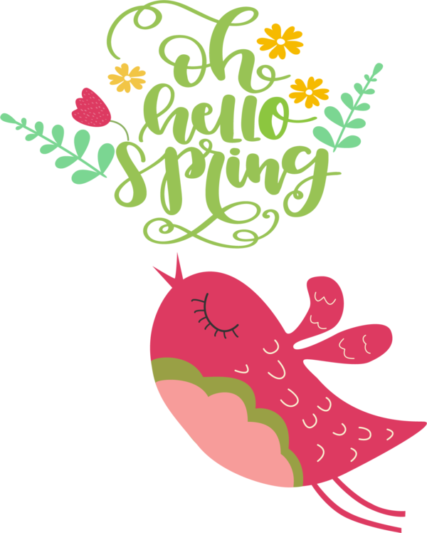 Transparent Easter Birds Drawing Vector for Hello Spring for Easter