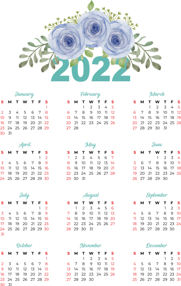 Transparent New Year calendar Calendar Calendar year for Printable 2022 Calendar for New Year