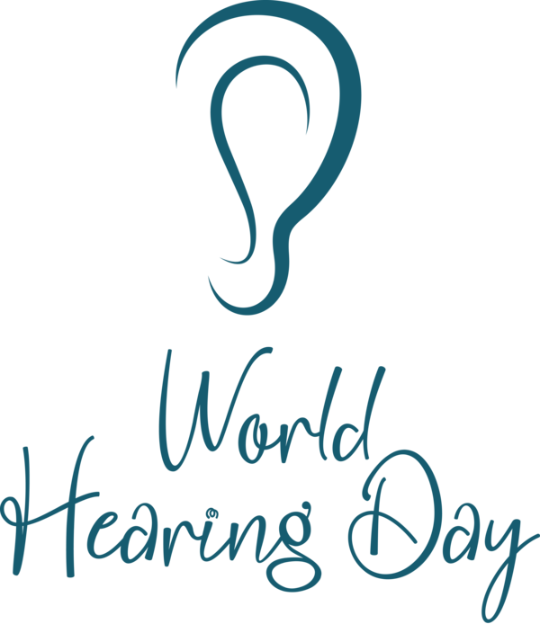 Transparent Hearing Day Logo Calligraphy Line for World Hearing Day for Hearing Day