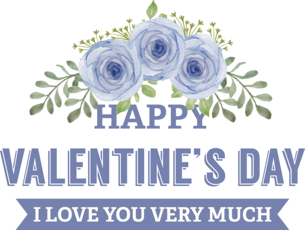 Transparent Valentine's Day Floral design Blue rose Flower for Valentines for Valentines Day