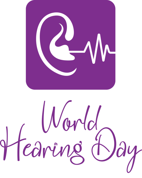 Transparent Hearing Day Logo Calligraphy Line for World Hearing Day for Hearing Day