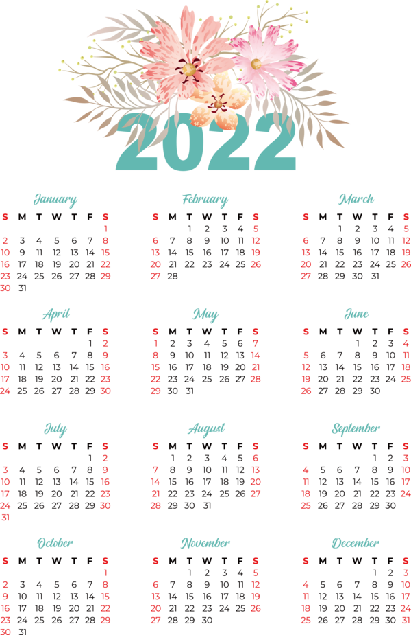 Transparent New Year calendar Month Calendar date for Printable 2022 Calendar for New Year