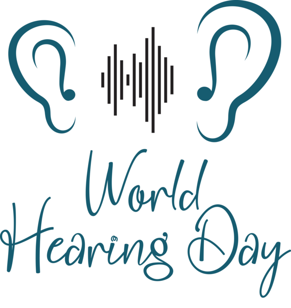 Transparent Hearing Day Logo Calligraphy Line for World Hearing Day for Hearing Day
