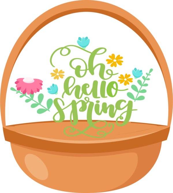 Transparent Easter Flower Logo Line for Hello Spring for Easter