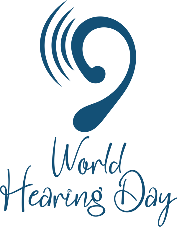 Transparent Hearing Day Logo Calligraphy Line for World Hearing Day for Hearing Day