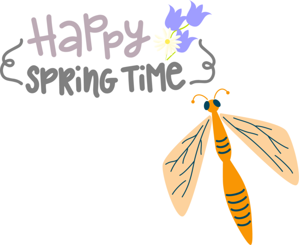 Transparent Easter Butterflies Design Logo for Hello Spring for Easter