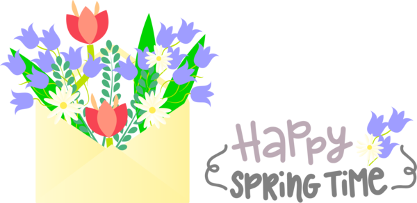 Transparent Easter Floral design Flower Design for Hello Spring for Easter