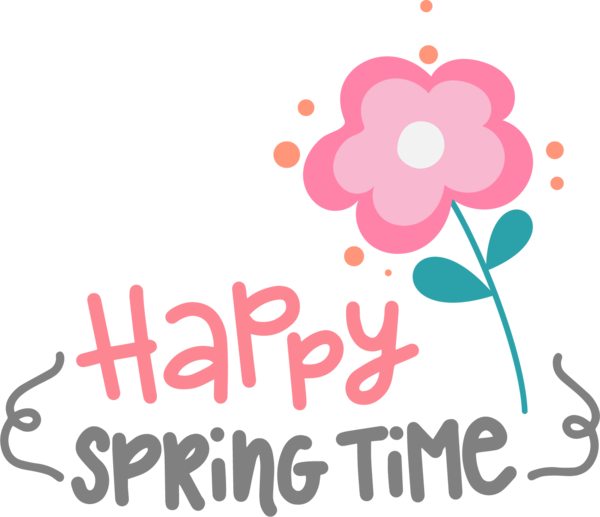 Transparent Easter Floral design Design Logo for Hello Spring for Easter